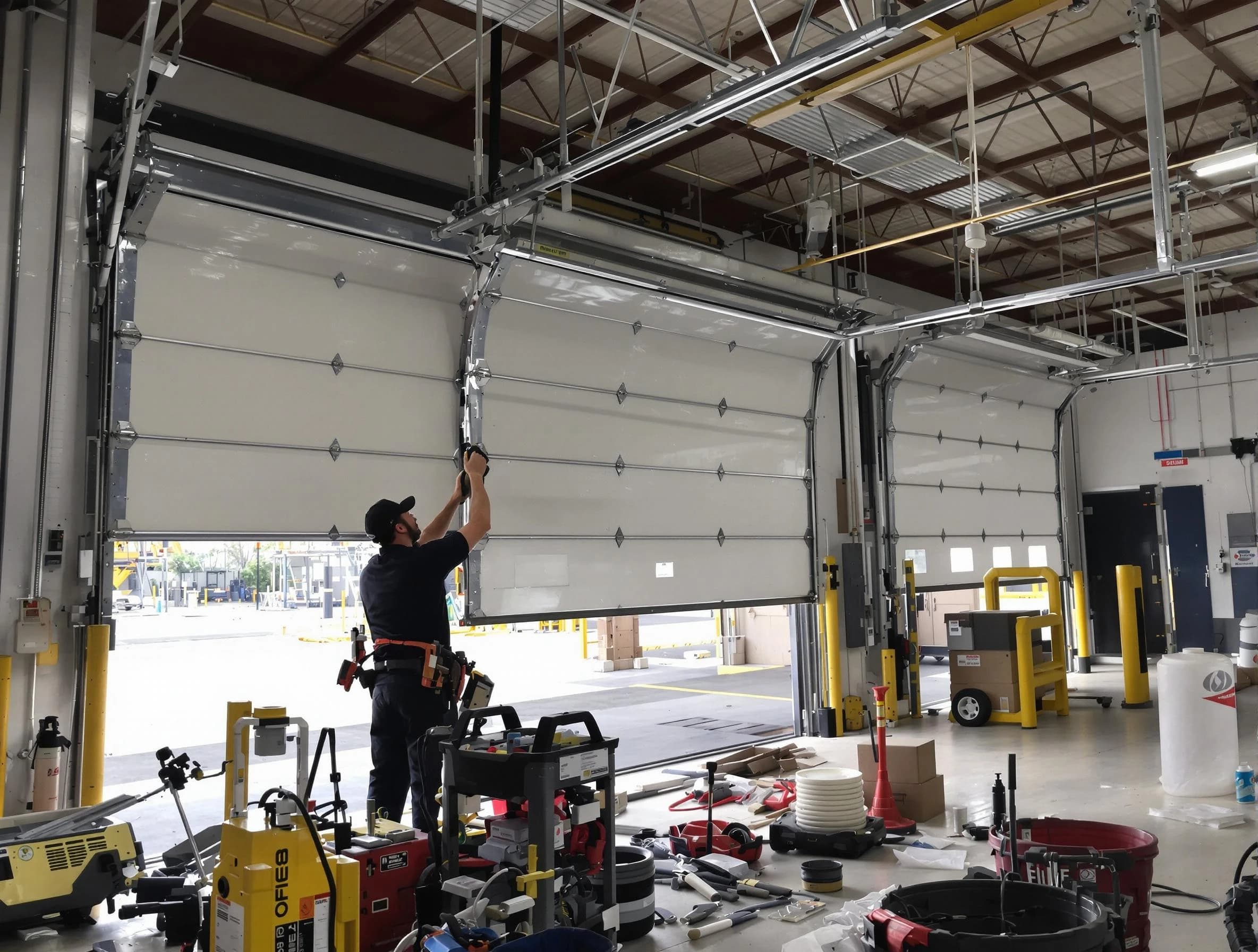 Salem Garage Door Repair technician performing commercial garage door repair in Salem