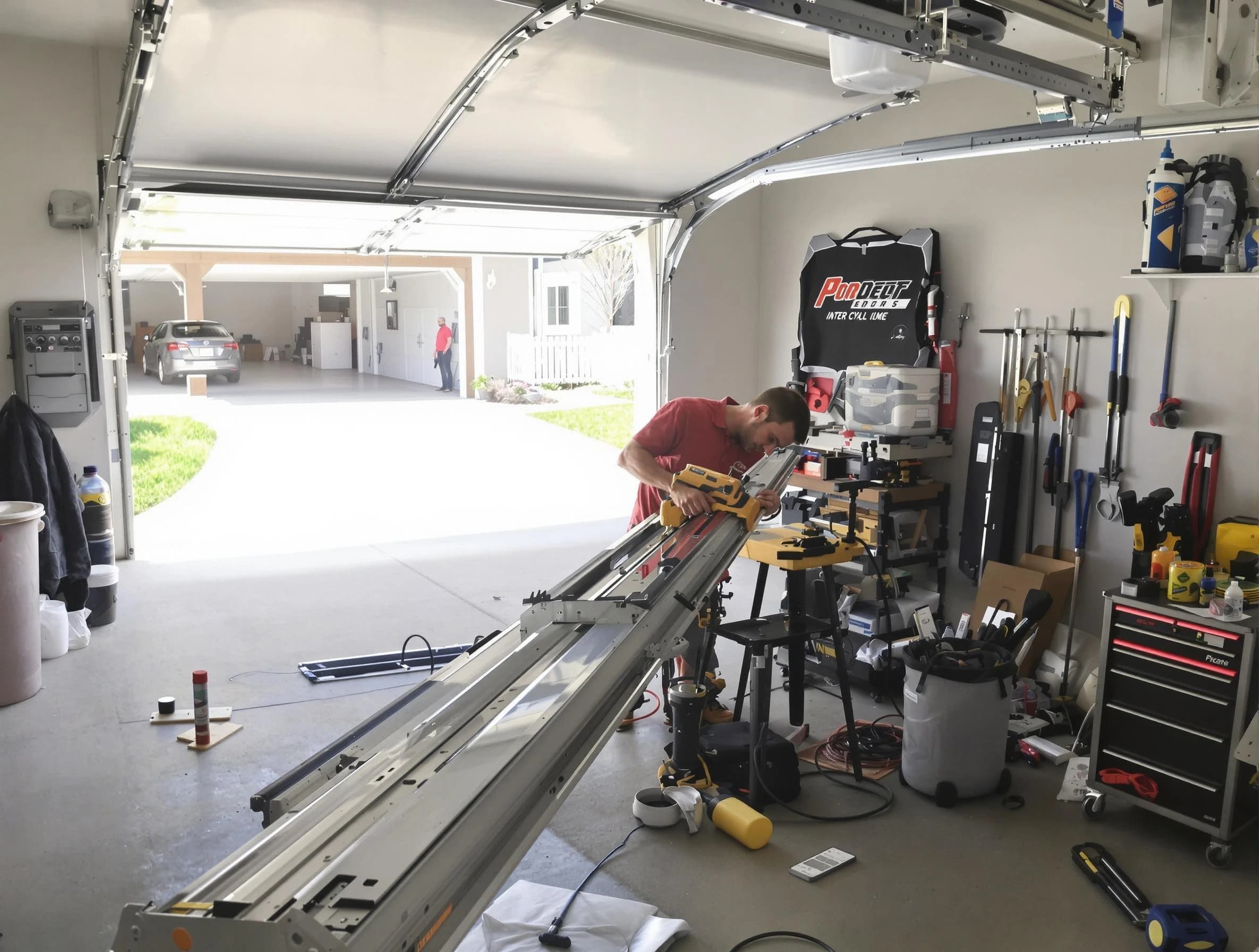 Salem Garage Door Repair expert performing track repair in Salem